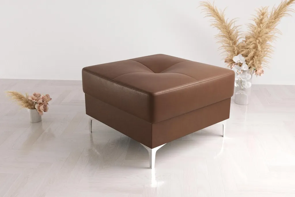 Petit Tabouret d'Appoint Blanc : Pouf Confortable pour Coiffeuse - 2