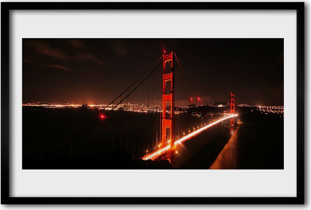 Bild 60x40 MDF-Rahmen Wandkunst Bridge-Architektur
