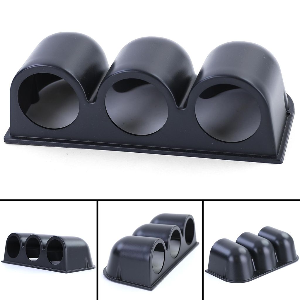 Aufbau Armaturenbrett Halterung für 3 Zusatzinstrumente 52mm Schwarz Matt