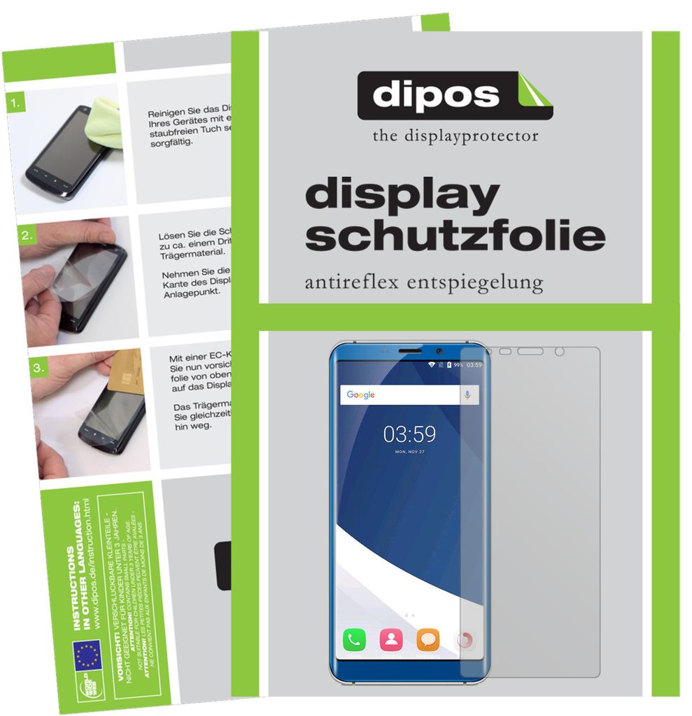 6x Schutzfolie für Koolnee K1 matt Displayschutzfolie Folie Display Schutz dipos