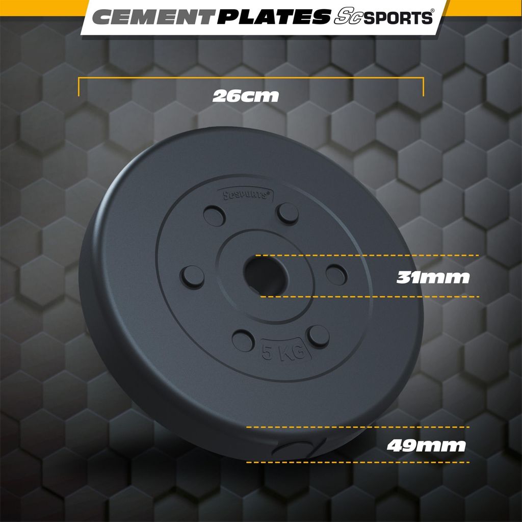 ScSPORTS® Hantelscheiben - Set, 30 kg (2x5kg, 2x10kg), Ø Produktbild 12