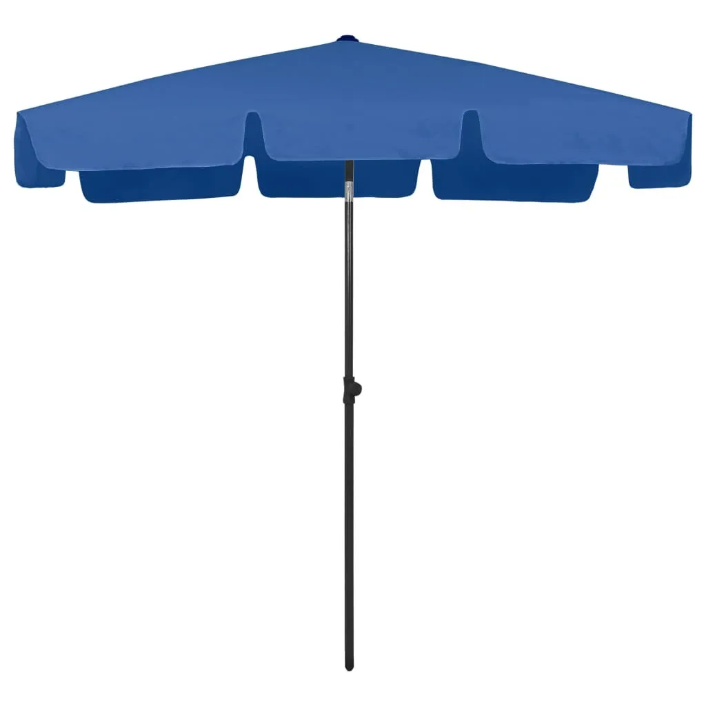 vidaXL Parasol de Plage Rectangulaire 200x125 cm - Bleu Azur Anti-UV