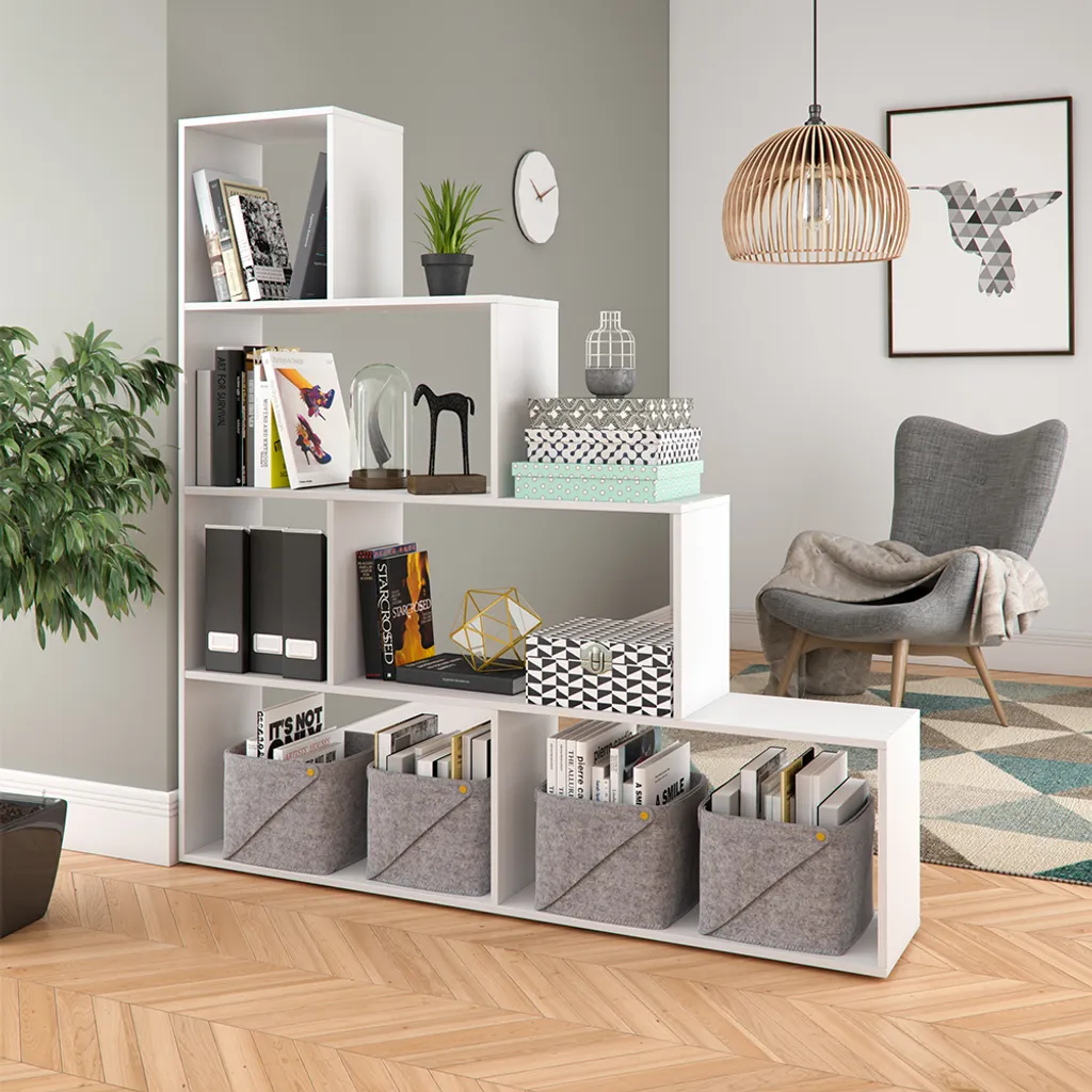 Étagère Blanche Grande Capacité Vicco 163x155cm avec 10 Compartiments - 4