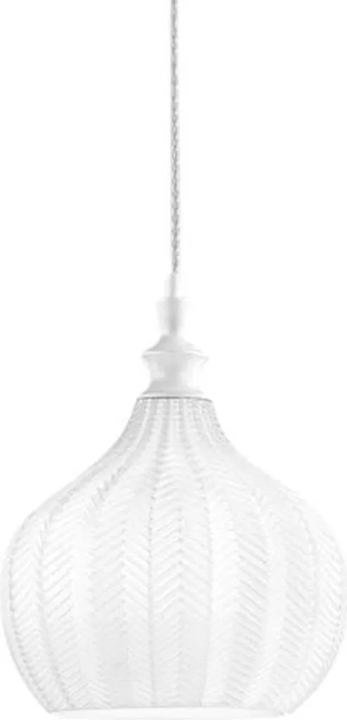 Lampada Cleofe Vetro Bianco Vintage E27 23cm Soggiorno Cucina
