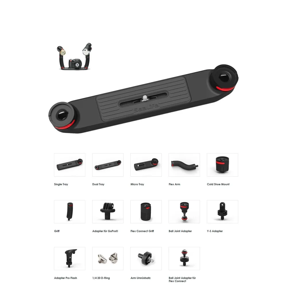 Platine de montage double SeaLife Flex-Connect pour éclairage de plongée