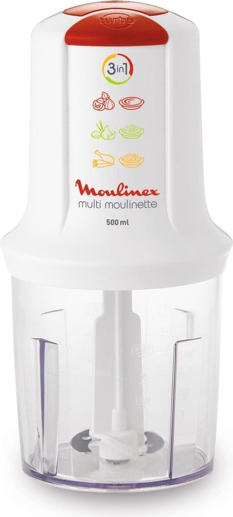 Mini-tritatutto 3in1 0,5l 500w bianco Moulinex AT710110 Immagine del prodotto 
