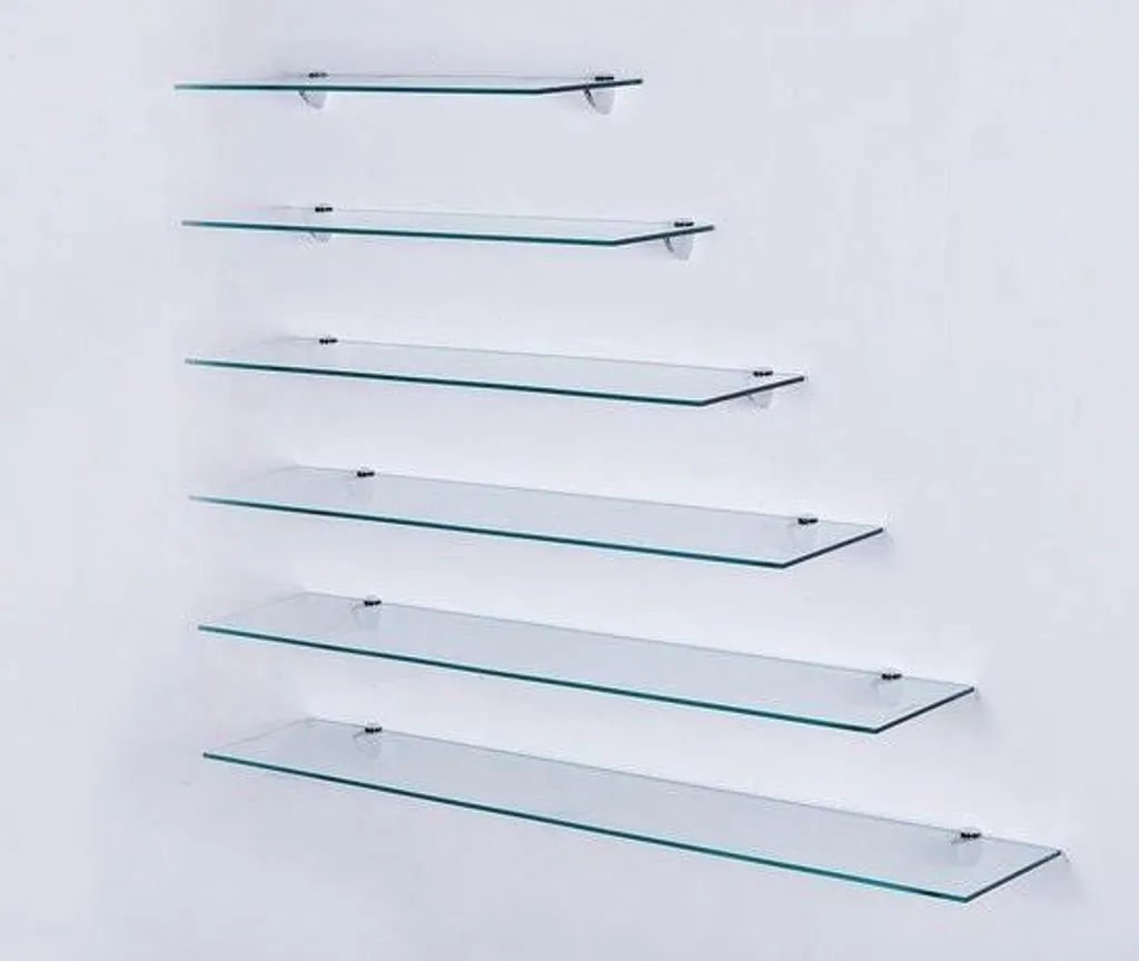 Rangement mural 80 cm en verre clair pour salle de bain et cuisine