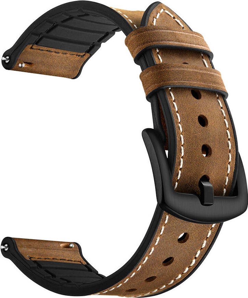 SYSTEM-S Armband flexibel aus Silikon 20mm für Samsung Galaxy Watch 4 Smartwatch Braun