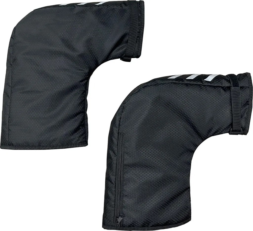 Manchons de guidon vélo hiver étanches et gants réfléchissants noirs