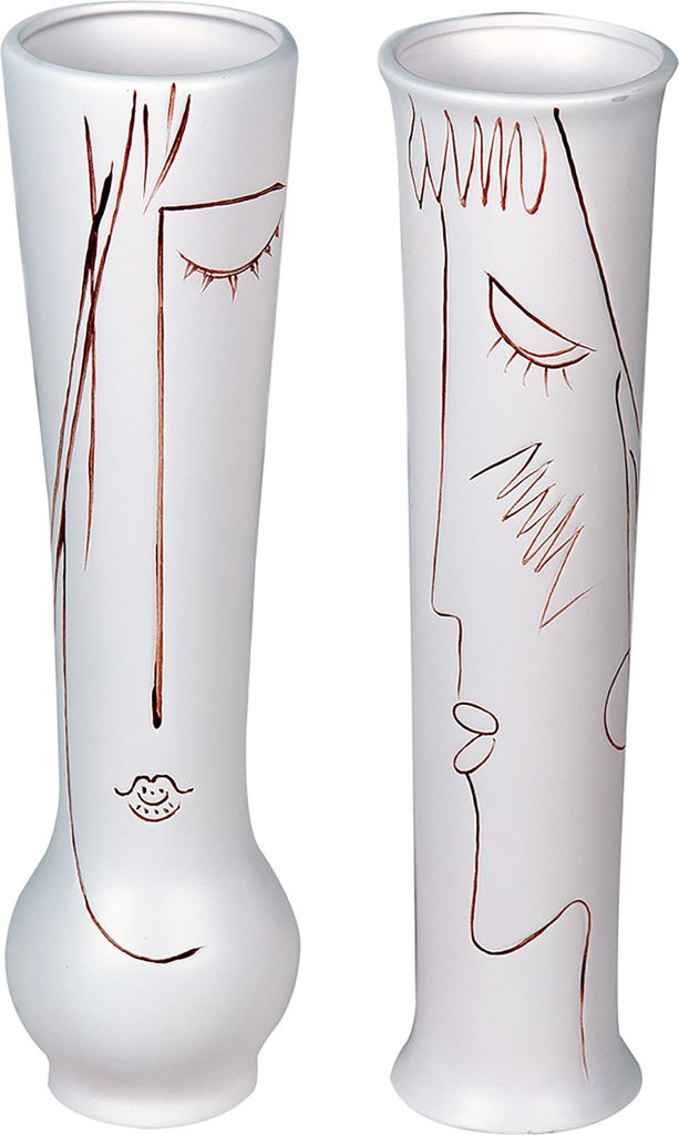 GILDE Gesichtsvase, "Art", Gesichtsmotiv, Keramik, creme, Zdjęcie produktu 