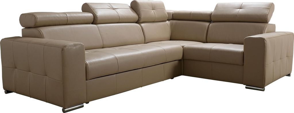 Ecksofa Couch Polsterung Wohnzimmer Leder L-Form Neu Modern Schwarz Design Sofas