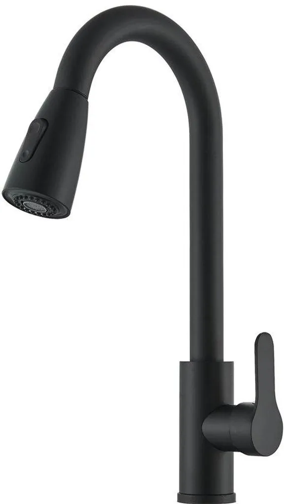 Robinet télescopique noir idéal pour évier double et grand nettoyage
