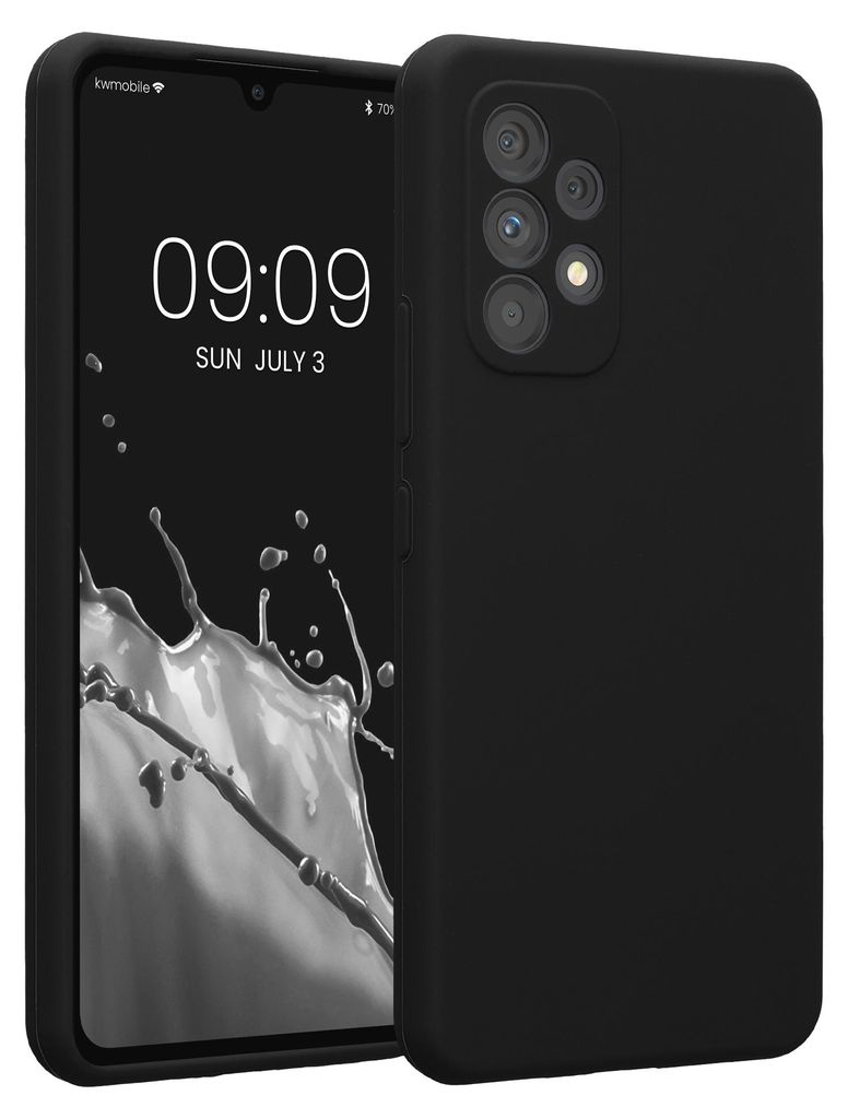 kwmobile Hülle kompatibel mit Samsung Galaxy A53 5G - Hülle Silikon gummiert - Handyhülle - Handy Case in Schwarz