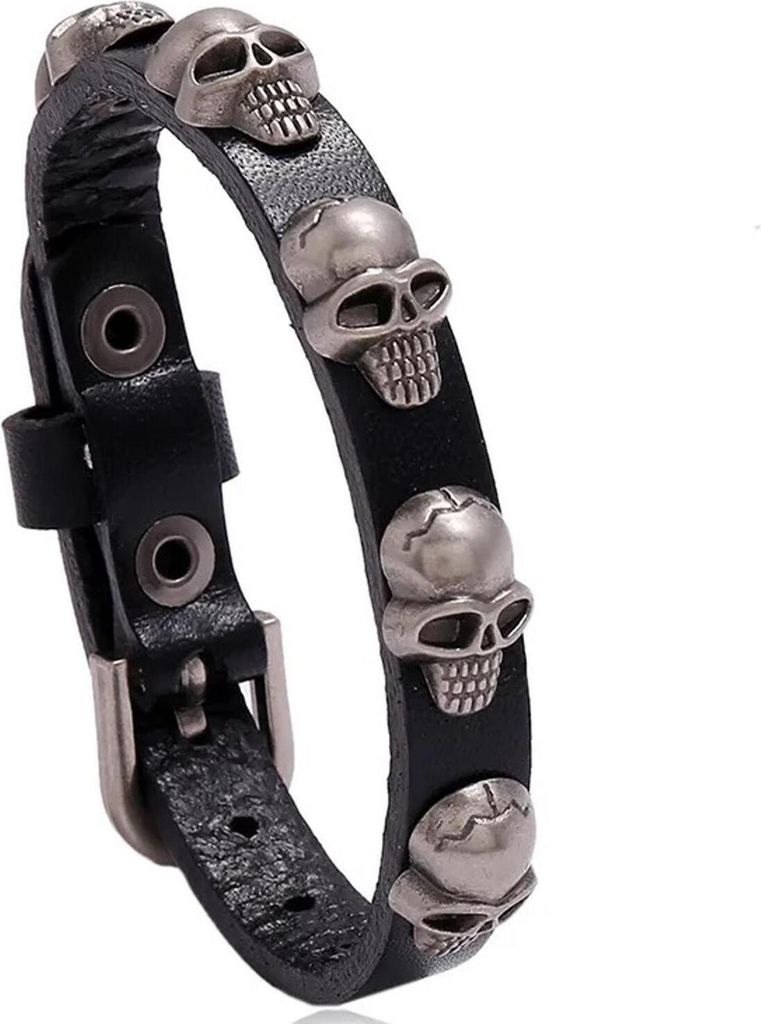 Náramok Small Skull - Čierna pre rebelský štýl KP33407 Obrázok produktu 