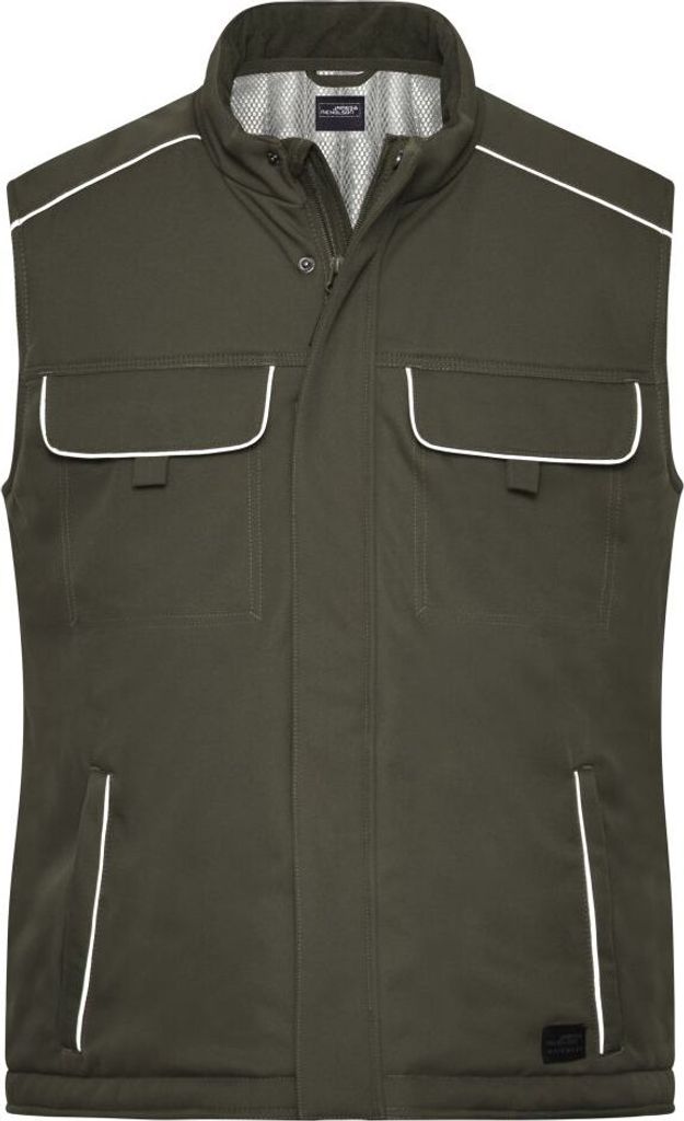 Workwear Softshell Padded Vest - SOLID - olive, Gr. XXL