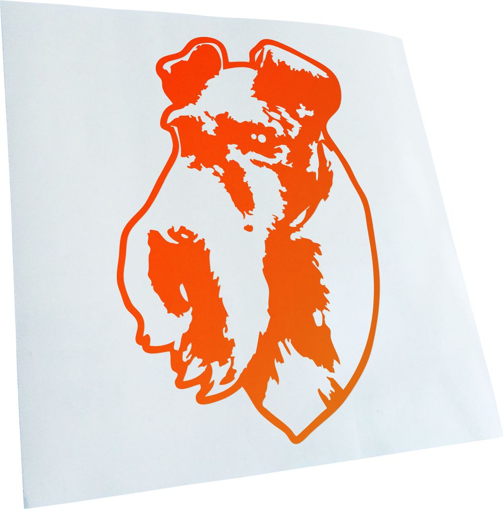 Kiwistar - Autoaufkleber - Fox terrier Hund - Neonorange - 60x40cm - Aufkleber für Auto, Laptop, Fahrrad, LKW, Motorrad mehrfarbig JDM Decal Racing