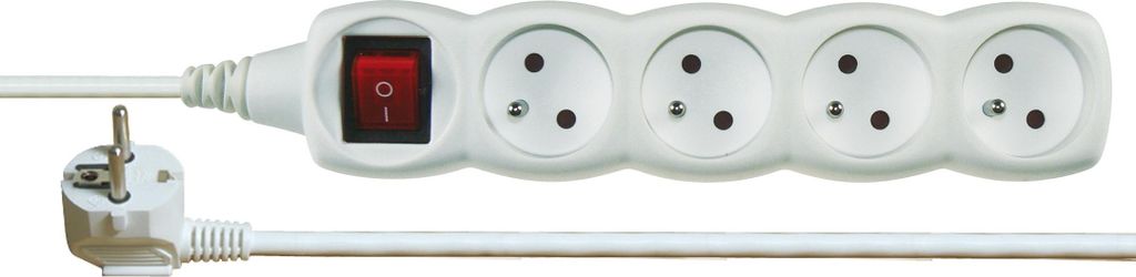 Emos 1902140200, Geändert, Weiß, 4 AC-Ausgänge, 2 m, 250 V, Produktbild 