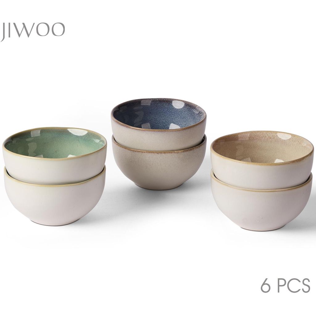 Schale set 6er Ø13,5cm Müslischalen Frühstücksschale Snackschale Keramik Schüssel für 6 Personen Reactive-Glasur Mikrowellen- und Spülmaschi...