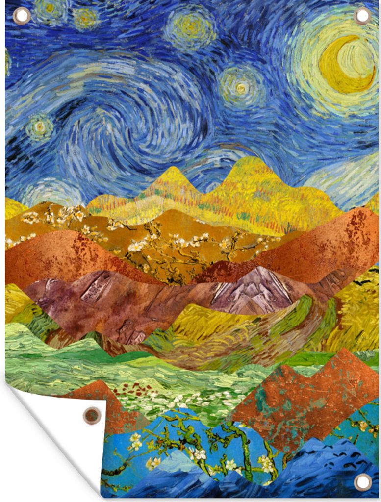 MuchoWow 90x120 cm Outdoor-Poster Gartendeko Sichtschutz Garten Poster für den Garten Van Gogh - Sternennacht - Alte Meister