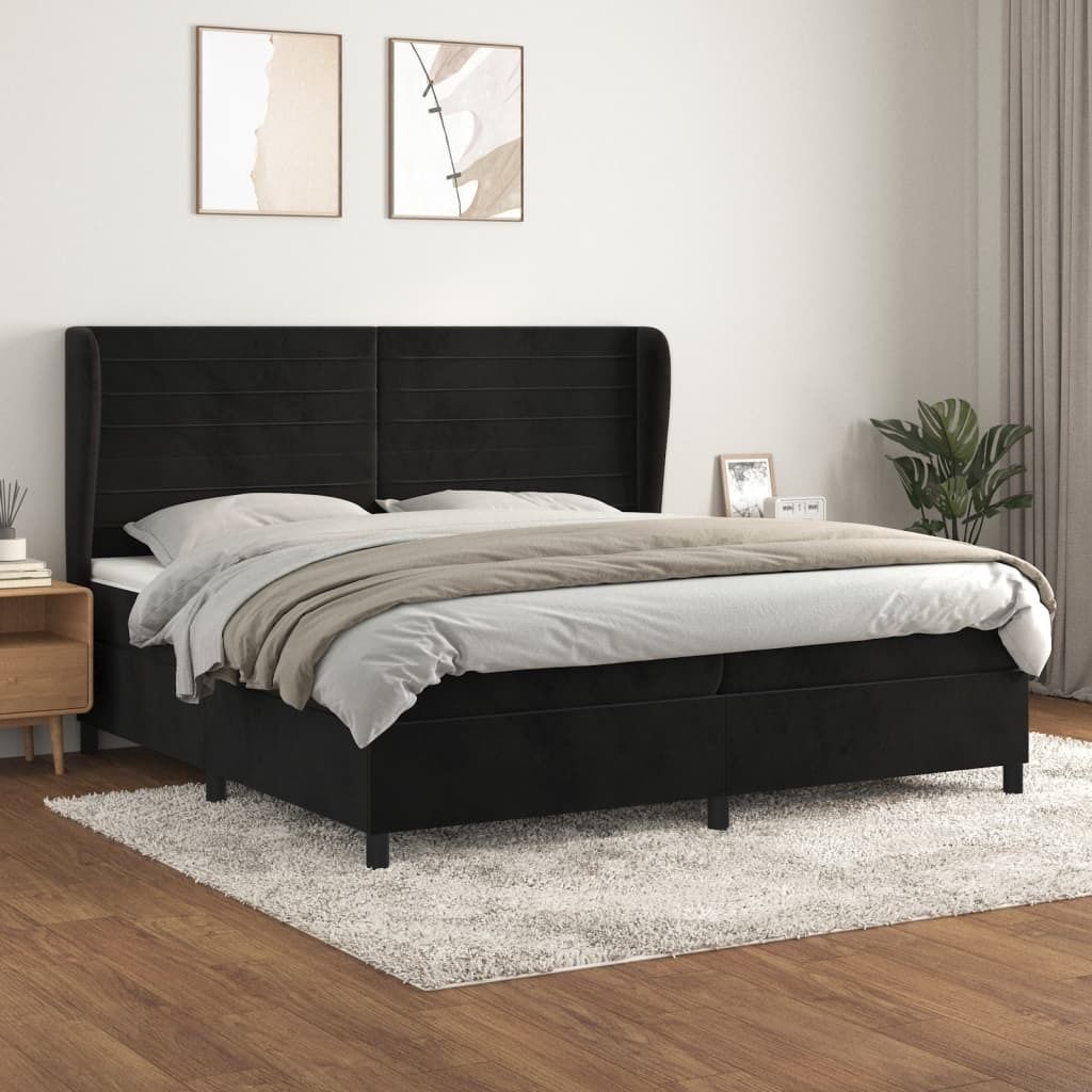 Maison Exclusive - Boxspringbett mit Matratze Schwarz 200x200 cm Samt