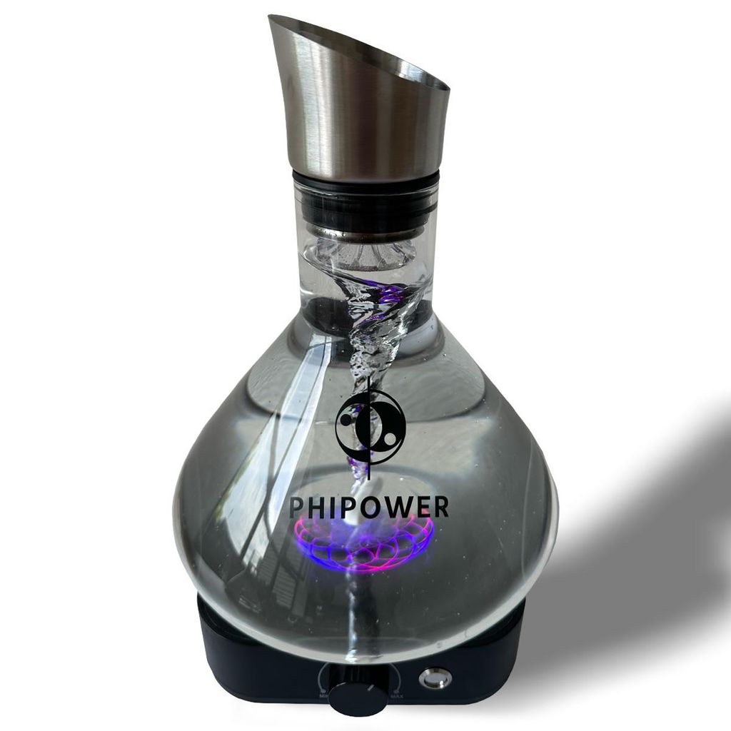 Phipower Wasserwirbler 1,6L Glasflasche mit Magnetrührer und LED-Beleuchtung