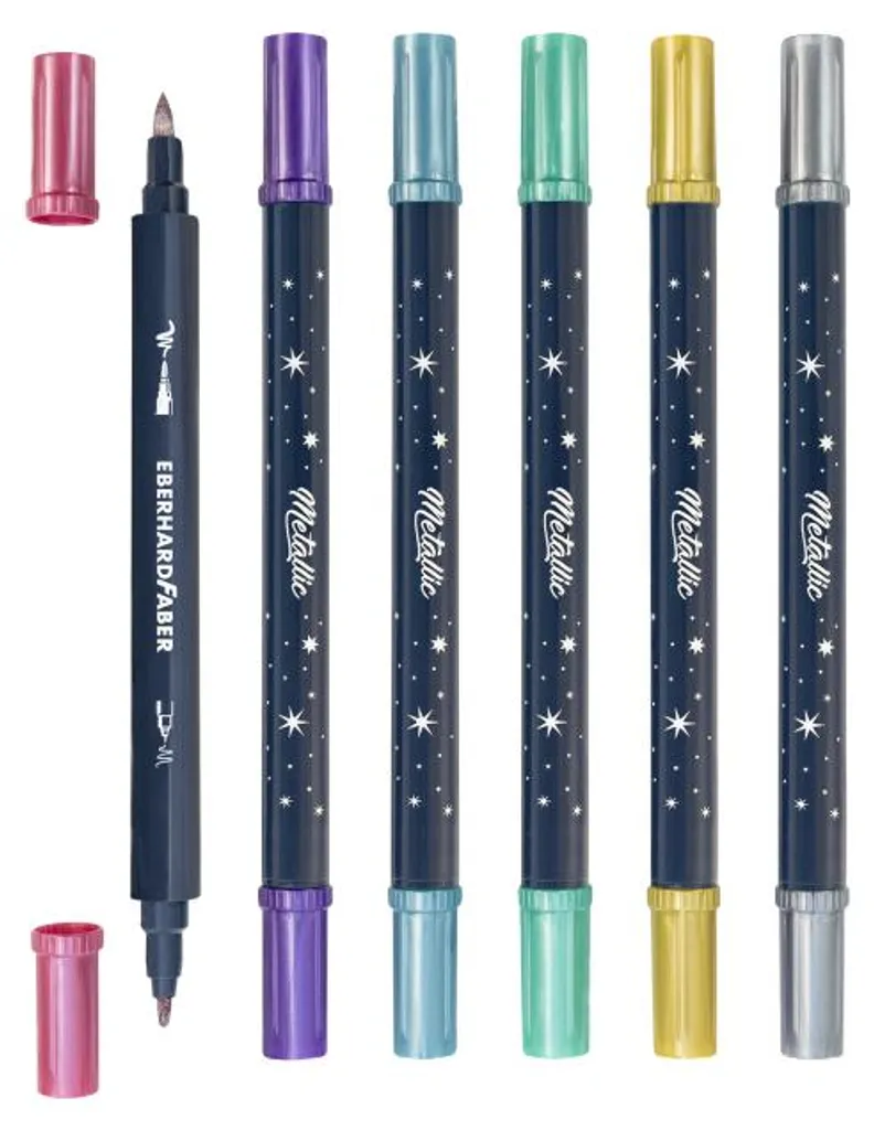 Marqueurs métalliques pour papier noir et scrapbooking - Pack de 6 Duo - 3