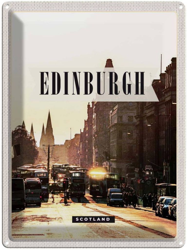 vianmo Blechschild 40x30 cm Edinburgh Scotland Bildmotiv Reisemotiv Abenteuer Reisen Europa Urlaub