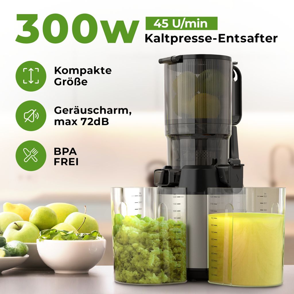 Balter Entsafter für Obst und Gemüse, 300W Saftpresse