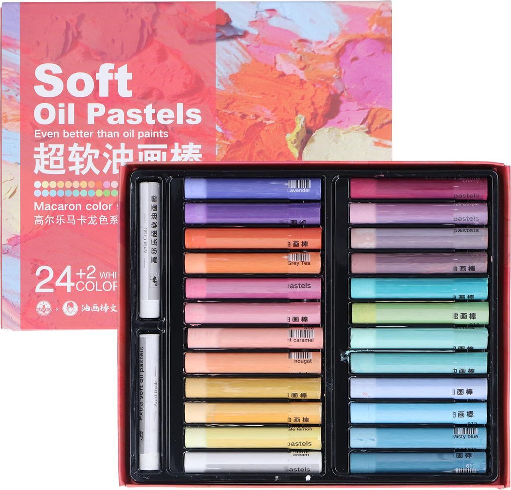 26 Stück Ölpastelle, 24 Farben, weich, cremig, sicher, zuverlässig, interessantes Kunstzubehör für Graffiti