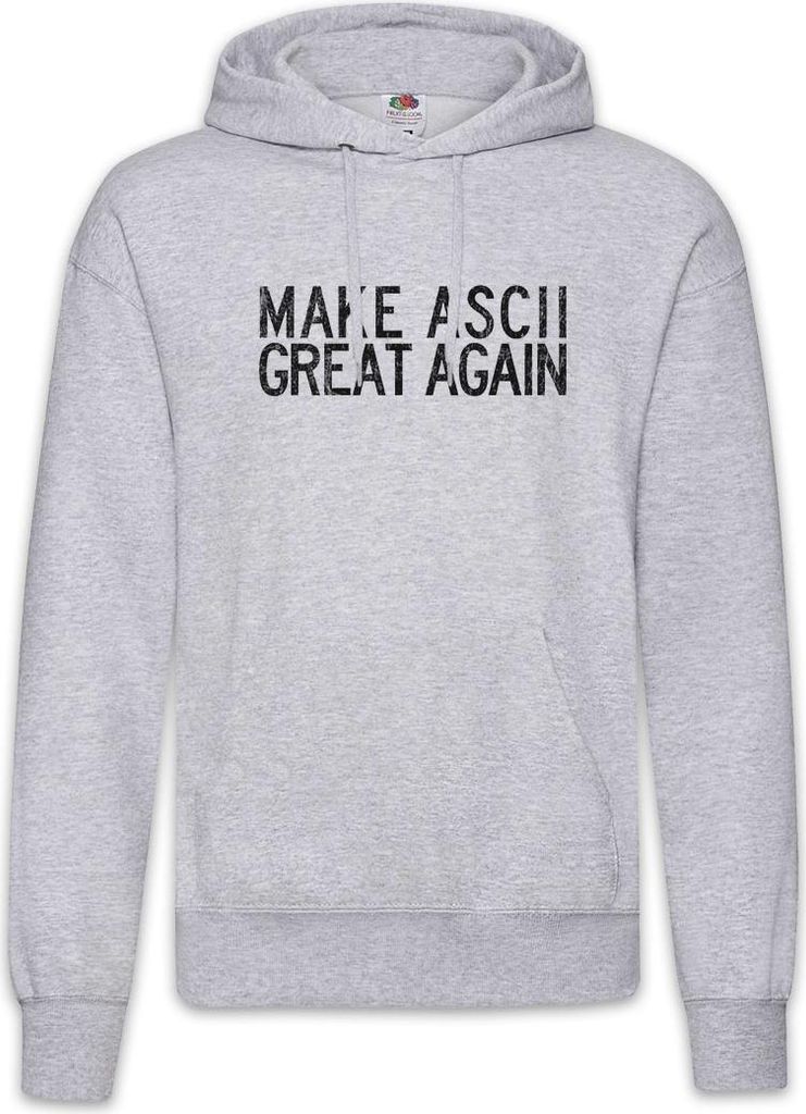 Urban Backwoods Make ASCII Great Again, Herren Hoodie, Farbe: Hellgrau, Größe: 2XL