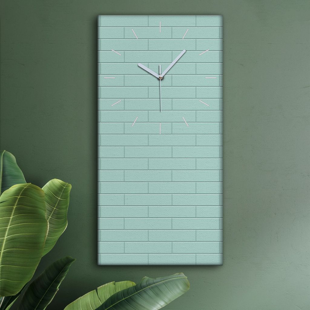 Wohnzimmer Leinwand Uhr Geräuschlos Küche 30x60 Farbige, Ziegel, Textur, Abstrakt, weiße Zeiger