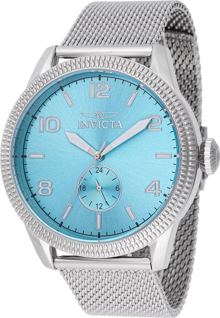 Invicta Vintage 48914 Herren Uhr - Quartz Bewegung - Edelstahl mit Blauem Zifferblatt - 44 mm