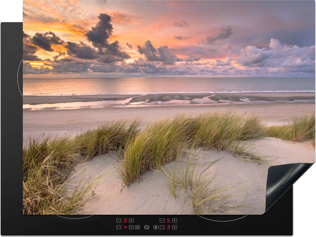 KitchenYeah Herdabdeckplatte Sonnenuntergang - Düne - Strand - Pflanzen - Meer , 70x52cm, Küche Deko, Glaskeramikkochfeld Herdabdeckung, Abdeck...
