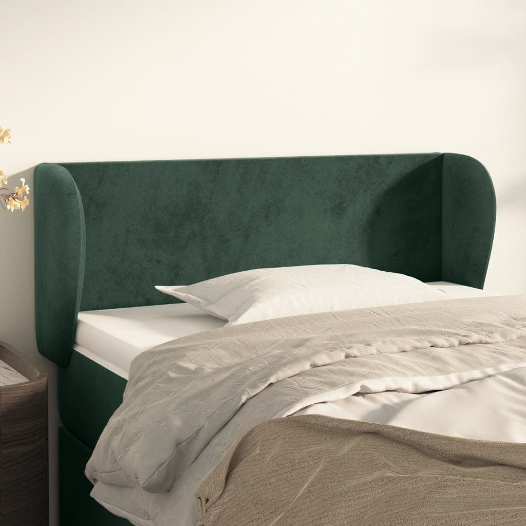 Maison Exclusive - Kopfteil mit Ohren Dunkelgrün 83x23x78/88 cm Samt