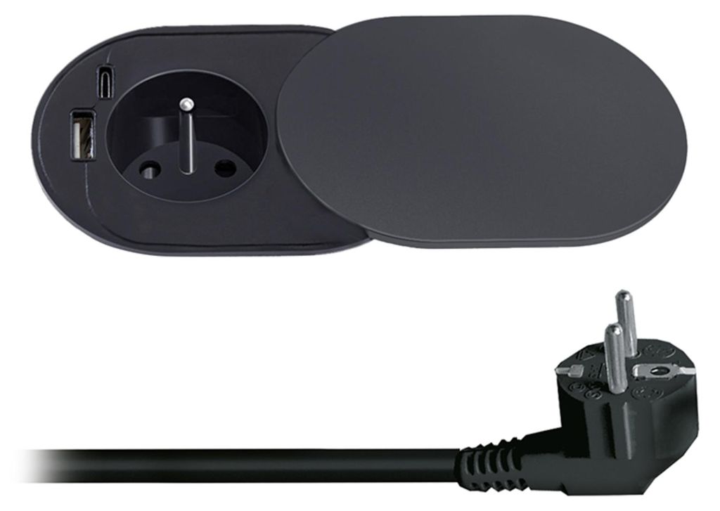 Presa per ufficio 2m/1base+1xUSBA+1xUSBC 20W SOLIGHT Immagine del prodotto 