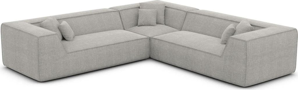 Strukturstoff Ecksofa Liberia Hellgrau
