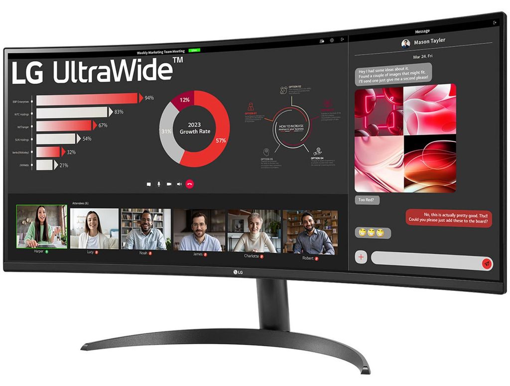 LG 34WR50QK-B, 86,4 cm (34"), 3440 x 1440 px, Wide Quad HD, Zdjęcie produktu 