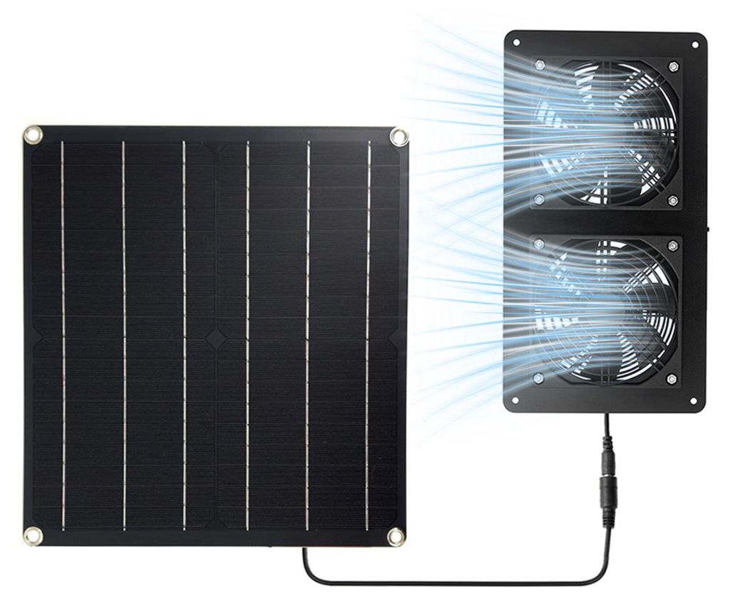 Ventilátor na solární energii, sada s 20W solárním panelem Obrázek produktu 