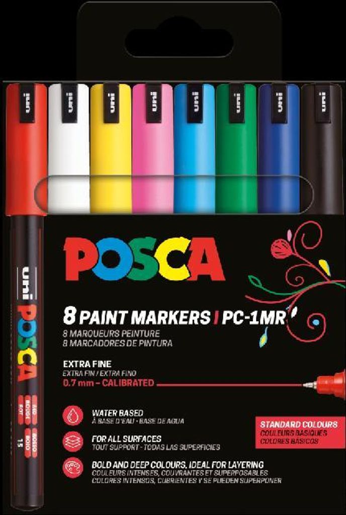 Faber Castell Marker UNI POSCA PC-1MR 0,7 mm 8er Basic Produktbild 