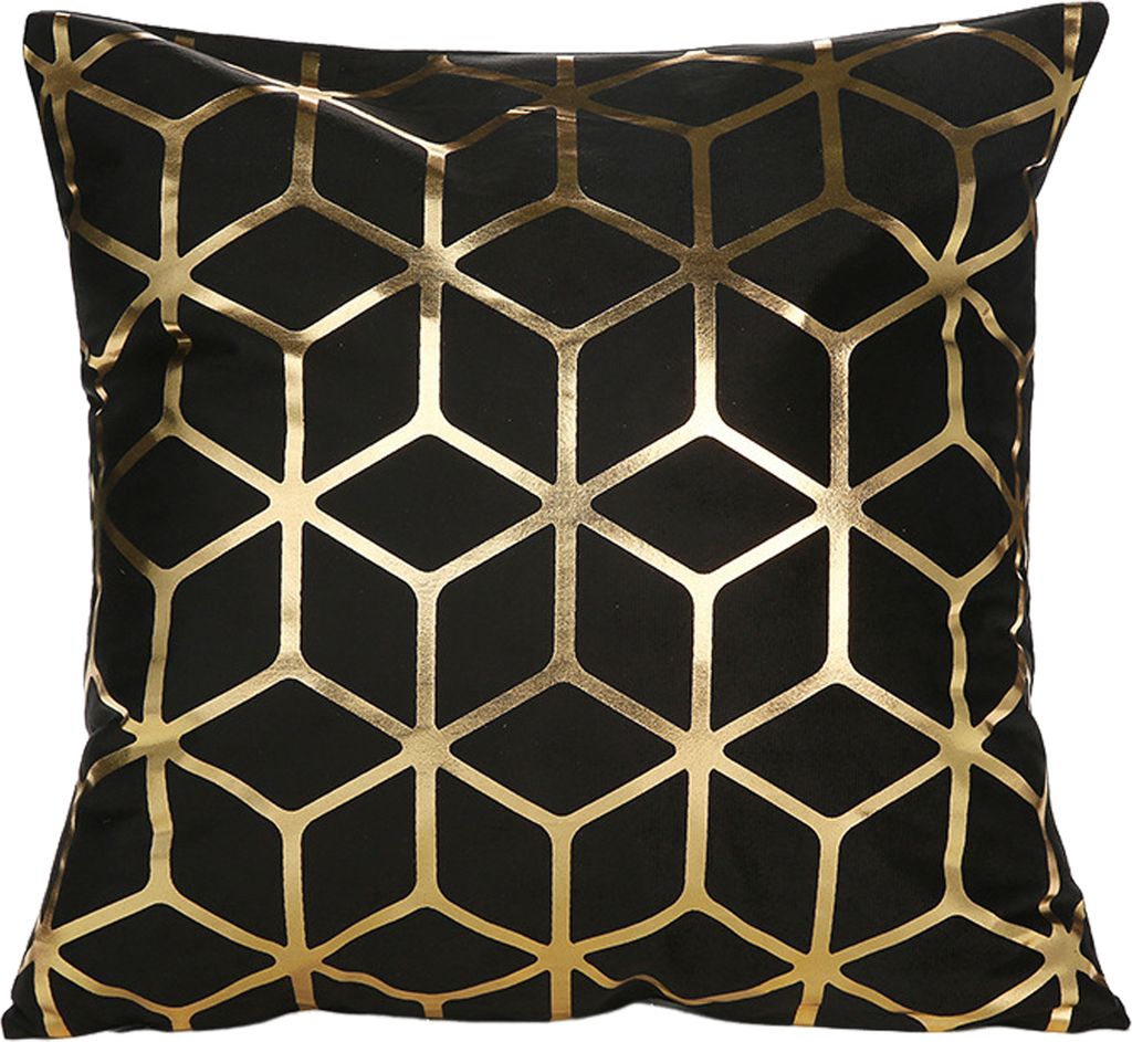 Kissenbezug im klassischen Stil mit bronzierendem Blattdruck, quadratische Form, für Schlafzimmer, Wohnzimmer, Sofa, Dekoration, Kissenbezug