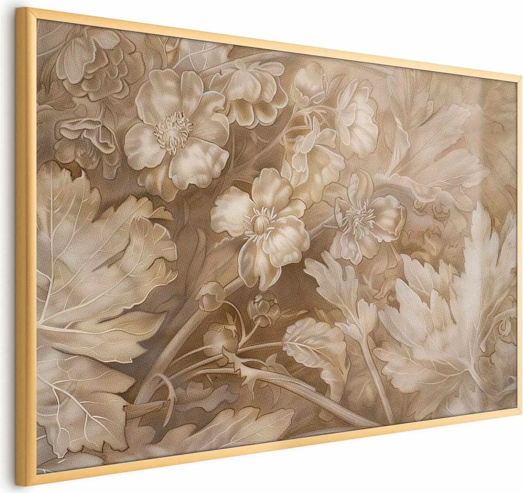 Posterpapier Poster - Ornamental Floral Carvings 60x40 cm Blumen b-H-10015-ao-a