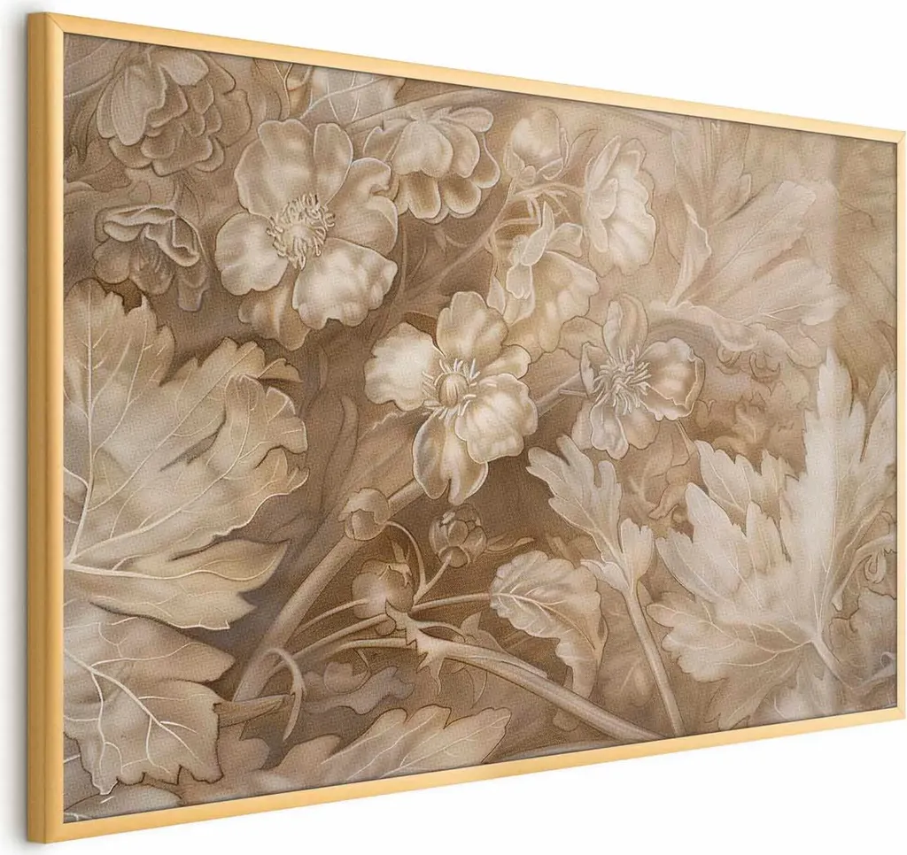 Poster Ornamenti floreali 60x40 cm con cornice dorata senza margine