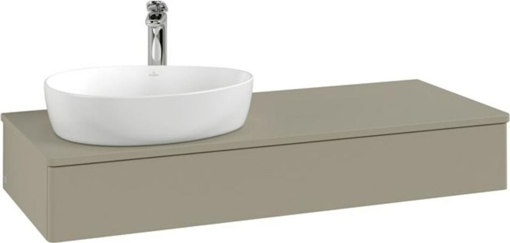 V&B Waschtischunterschrank mit Frontstruktur Antao 120x19x50cm, HL, WBP Lac, bla m Lac