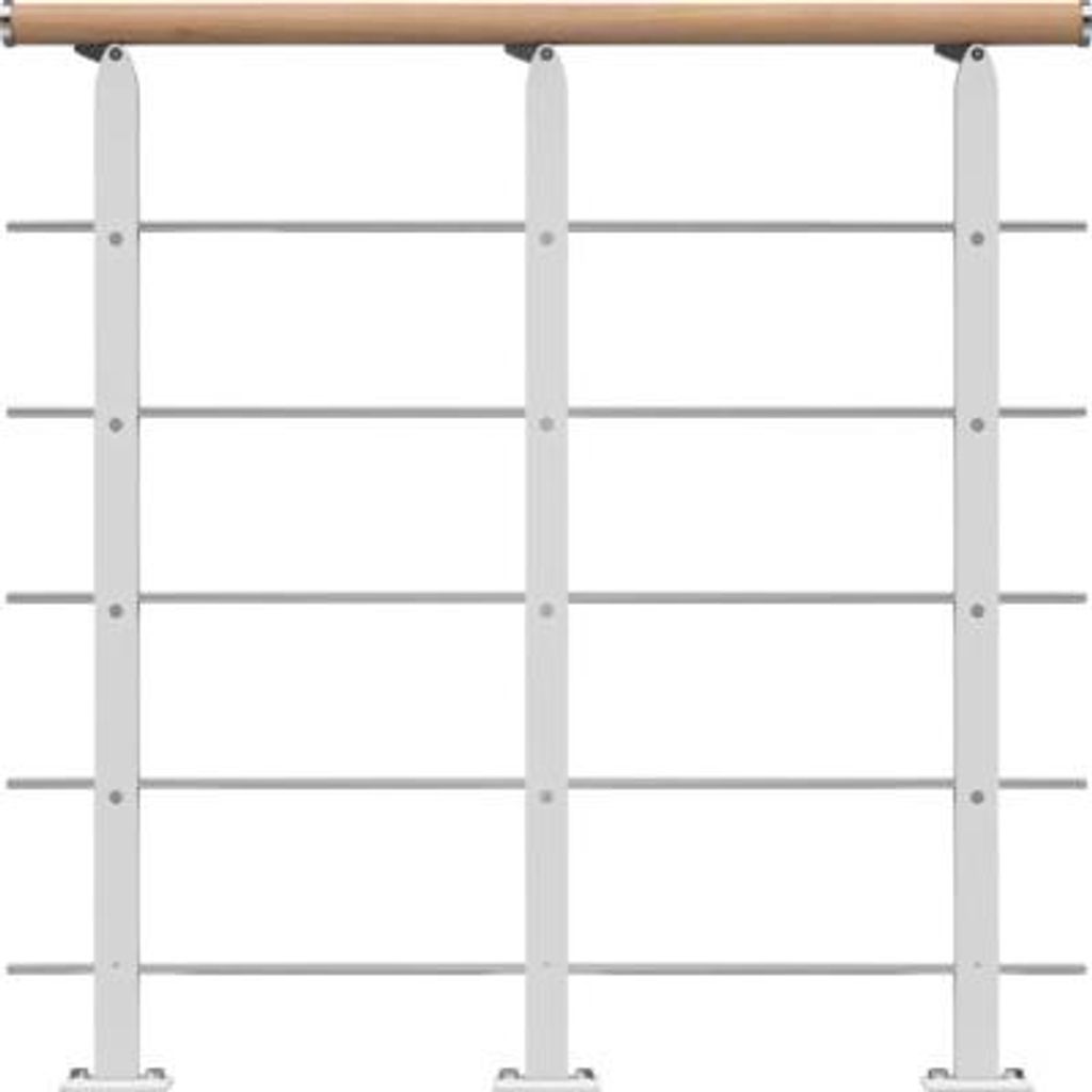 Pertura Design-Brüstungsgeländer für Mittelholmtreppen Alena,Aris,Malva,Zelos Startset, Handlauf Eiche weiß, Geländer we