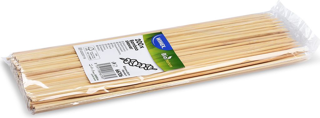 Bambusspieße, Länge 30 cm, Durchmesser 3 mm, 200 Stück. Produktbild 