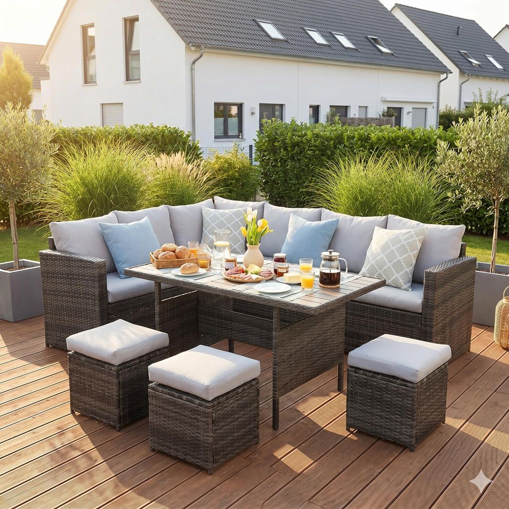 MeXo Gartenlounge Set 8 Personen Lounge Gartenmöbelset Produktbild 