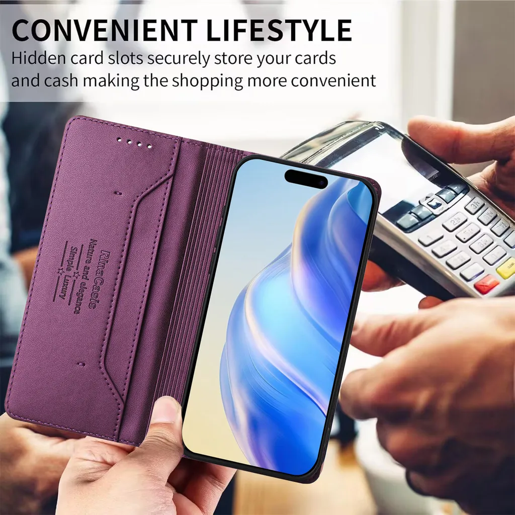 Cover Samsung J6+ Wallet Viola - Custodia Protettiva in Pelle con Stand - 6