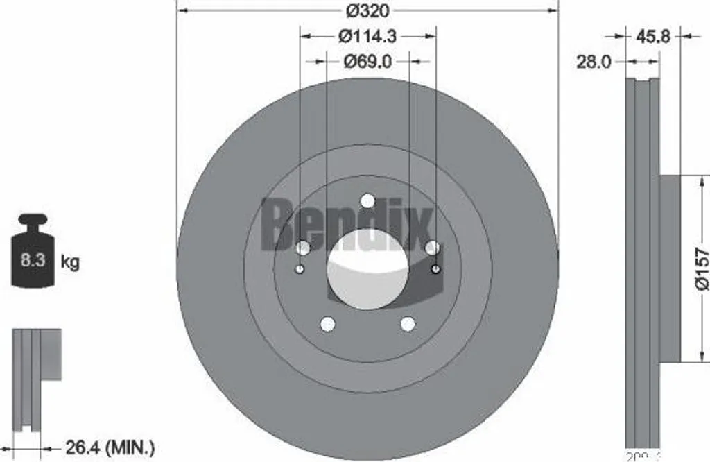 Disque de frein BENDIX haute résistance BDS2134 pour modèle Eclipse