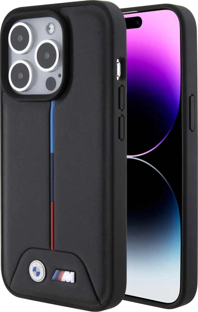 Bmw Bmhcp15L22Pvtk Custodia rigida per Iphone 15 Pro 6.1Czarny/Nero Trapuntata Tricolore