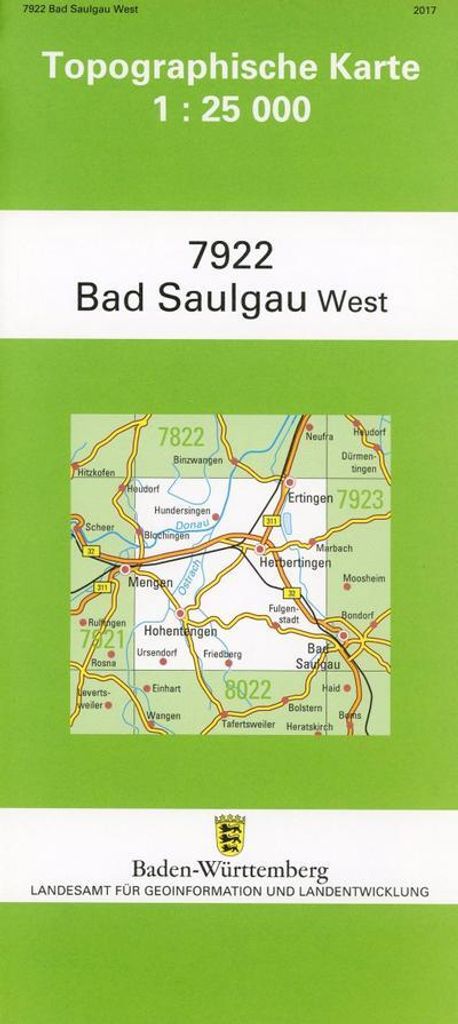 Topographische Karte Baden-Württemberg Bad Saulgau-West